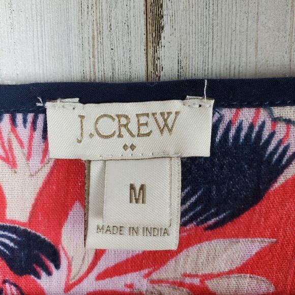 J. Crew Floral Swimsuit Cover Up Red Blue Size Medium - Picture 3 of 7
